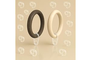 Byour3-55 Ganchos de Plástico Transparentes para Anillas Barra Madera - Ojales para Varilla de Cortina - Ojal Transparente para Ganchos Blancos para Cintas de Cortinas (Diámetro 11mm, 55 uds)