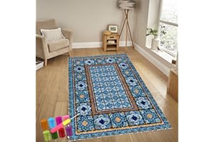 YOSETOMHLVEY Latch Hook Rug for DIY Latch Hooks, Large Latch Hook Rug, Handmade Self-Knotting Set, Pre-Printed Pattern, Canvas Rug, Embroidery, Crafts for Adults, Crafts, DIY Rug, 69 x 102 cm