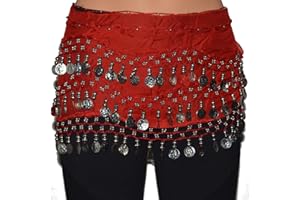 Tanzbekleidung & Accessories Bauchtanz Chiffon Hüfttuch Münzgürtel Bauchtanzgürtel Belly Dance Karneval