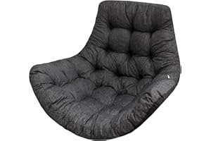 PILLOWPRIM George Coussin de jardin, coussin fauteuil cocon, coussin fauteuil suspendu, coussin balancelle – Taille L, 120 x 100 cm – Noir