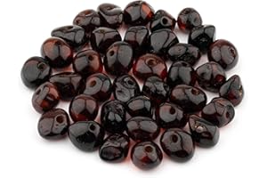 Bernstein Perlen im Barock-Stil - Poliert und Roh 100% Naturliche Baltischen Harz Stein 5–6 mm Lose mit Locher Mehrere Farben – Amber Culture