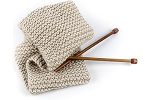 Needle It® Kit de punto para principiantes completo con agujas de tejer - Teja su propia gargantilla de lana - Snood - Para niños o adultos - Idea de regalo - Ocio creativo - Manualidades (Crudo)