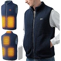 LABCOOL Gilet Chauffant - Veste Polaire USB 6 Zones Chauffantes - Batterie 12000mAh Incluse