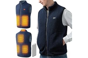 Beheizbare Weste, Heizweste für Damen Herren, Beheizte Jacke, Heizjacke mit Powerbank, 7.4V/5.0V Wärmejacke mit 3 Einstellbar Temperatur, 6 Heizzone, Wärmeweste Winter Regenjacke Kleidung mit Akku