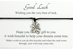 LUCOR Good Luck Gifts,Leaving Gift,Thoughtful Gift,Wish Strings Wish Bracelet,Good Luck at University,New Job,Exams,School,College Gift