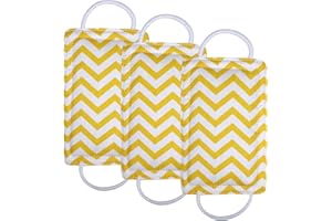 ICObuty Door Silencer Door Jammer Door Closer Cushion Nursery Door Silencer Door Latch Cover 3 Pack for Noise Reducing Quiet Doors Baby Toddler Safety 3.25 x 5.5 Inch (Yellow Chevron)