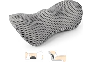 ‎AGOKUD AgoKud Lendenkissen, Lendenwirbelstützkissen für Bürostuhl und Autositz, Memory Foam Rückenstützkissen zur Linderung von Rückenschmerzen, verstellbares Rückenkissen zum Ausruhen, Schlafen, Reisen