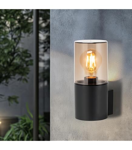Applique Da Esterno E27 Nero 2x15W IP54 – Lampada Da Parete Per Giardino, Balcone E Terrazza (senza Sensore)