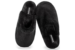 Snug Leaves Ladies' Fluffy Memory Foam Slip On Slippers with Cozy Faux Fur Lined House Shoes