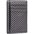 Travelambo Front Pocket Minimalist Leather Slim Wallet RFID Blocking Medium Size - carbon fiber texture gray - One size