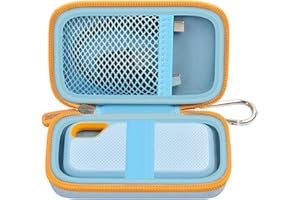 GWCASE Hard Case Compatible with SanDisk 500GB/ 1TB/ 2TB/ 4TB Extreme Portable SSD - Up to 1050MB/s - USB-C, USB 3.2 Gen 2 - External Solid State Drive. Carrying Travel Holder for USB Cables -Blue (Box Only)