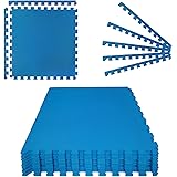 Montafox Protezione Fondo Piscina Set 8 Pezzi Blu 60 x 60 x 1 cm Morbido Tappetino Puzzle EVA Tappeto Sotto Piscina Piastrell