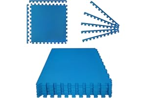 Montafox Tapis de Piscine Tapis de Base Épais Set de 8 Bleu 60 x 60 x 1 cm Éléments de Sol Dalle Mouse Piscine Spa Exterieur Protecteur de Sol pour Piscine