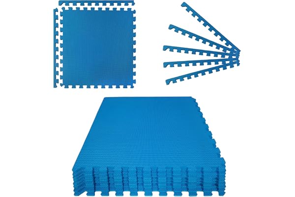 Montafox Tapis de Piscine Tapis de Base Épais Set de 8 Bleu 60 x 60 x 1 cm Éléments de Sol Dalle Mouse Piscine Spa Exterieur Protecteur de Sol pour Piscine