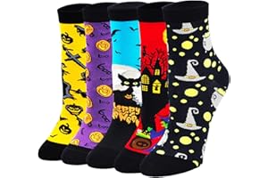 ZFSOCK Chaussettes Fantaisie Femme Chaussettes Motif à Animaux Chat Chien Socquettes en Coton Doux 5 Paire EU 35-42