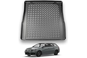 Nomad Boot Liner Compatible with Peugeot 308 SW 2014-2021 Recyclable Plastic (PE) Tailored Fit Car Floor Mat Protector Guard Tray Black Custom Fitted Accessory Dog Friendly Waterproof Raised Edges