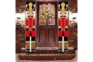 JIASHA Dziadek do orzechów, baner bożonarodzeniowy, dziadek do orzechów, baner, dziadek do orzechów, model żołnierza, dekoracja bożonarodzeniowa, baner, na drzwi wejściowe, werandę, do ogrodu, na