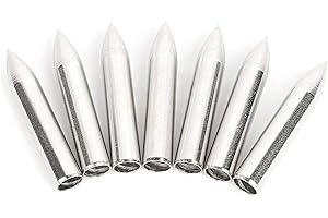 HNZMDY 12/24 pièces Points de Champ de Flèche 65 Grain Pointes de Flèche en Métal pour Flèches en Bois de Bambou de 5.5mm Ciblage de Tir à l'arc