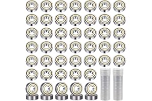 XSHAO® 50 Pièces Roulement 608ZZ, 8x22x7mm Roulements à Billes 608 ZZ Roulements Métal Double Blindage Roulement pour Skateboards, Rollers, Rollers en Ligne