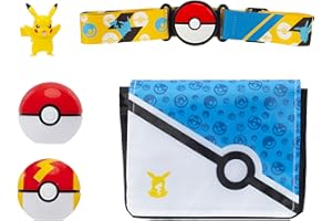 Pokémon PKW4171 - Pikachu Clip ‘N’ Go Bandolier Set – Pikachu Battle Figur, Pokéball, Turboball, Gurt und Bandolier, offizielles Set