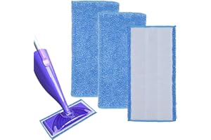 GFRED 3Pièces Lingettes Réutilisables Compatible avec Swiffer Wetjet Utilisation Humide et Sèche Tampons Vadrouille en Microfibre Mop Convient à de Nombreux Types de Revêtements de Sol