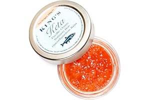 URBAN MERCHANTS Red Caviar 100g, Wild Alaskan Keta Salmon Roe, Extra Large Fish Eggs, Premium Caviar Red For Sushi, Seafood And Culinary Creations, Exquisite Flavour, 100g Jar