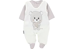 TupTam Baby Mädchen Jungen Strampler mit Langarmshirt Aufdruck Spruch 2 teilig