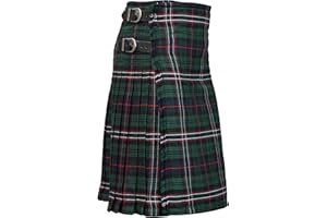 H HIGHLAND REDSTONE Highland Redstone Traditional Tartan Kilt for Men I Polyviscose 8 Yard Scottish Mens Kilt