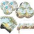 41Pcs Winnie Birthday Decorations, 20 Plates, 20 Napkins and 1 Tablecover for Pooh Bear Birthday Party Supplies Theme Party Decorations