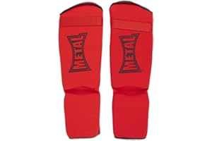 METAL BOXE Protège-Tibias/Pieds Rouge M