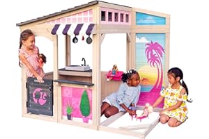 KidKraft Casetta da Giardino di Barbie, Casetta in Legno con Cucina Giocattolo per Bambini, P280192E [Esclusivo Amazon]