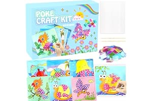 KIFHCMPR DIY Bastelset Kinder ab 4-9 Jahre,Tiere Bastelset Spielspielzeug,Vogel,Krabbe,6 Stück DIY Set Poke Art Basteln Kinder,sauberer Spaß,Kreativ Set für Kindergeburtstag Geburtztag Geschenk für 4-12 Jahre