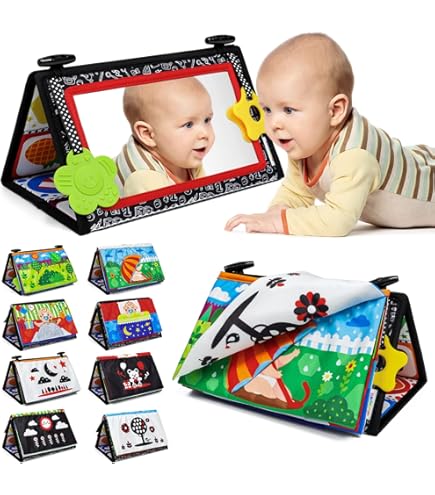 Cerceau D'activités Bébé 90 Cm - Avec Cartes Contrastées, Miroir, Coussin Tummy Time, Dès La Naissance