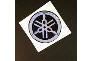 ADESIVI COMPULSIVI Wappenlogo Wappen YAMAHA, Harzkleber, 3D-Effekt. Farbe: schwarz - chrom. Über TANK oder HELM