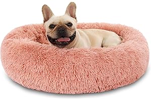 KFNIRE Cuccia Cane Gatto Rotondo da Ciambella Soffice Pelliccia Sintetica di Peluche Letto Per Cani e Gatti [S, Ø50 cm] Cuccia per Cane Gatto con Fondo Resistente All'acqua e Antiscivolo
