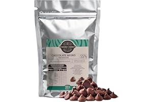 Chocolate negro para repostería Isidro Labrá con manteca de cacao puro en monedas chocolate dan valor al proceso de fundir y generar pasta de cacao base para la cobertura de chocolate. (480gr, 55%)