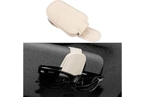 STOOKI Soporte De Gafas De Sol para Visera De Coche Portagafas MagnéTico Sunglasses Holder For Car Accesorio De Visera De Clip De Anteojos De Sol Universal (Beige)