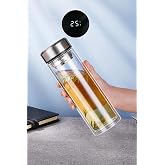 Borosilikat &Ccedil;ift Cidarlı 300 ml Dereceli Cam Matara