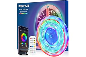 PSTAR RGBIC Tira LED 4 metros, Tiras LED de 50-70 Pulgadas, Múltiples Modos de Escena y Sincronización de Música, con Aplicación y Control Remoto para TV, Hogar, Muebles, Decoración de Festivales