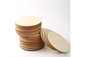YIEUR 30 Stück Holzscheiben 10cm durchmesser, Unbehandelte holzplatte rund untersetzer holz, Unvollendete holzplatten zum basteln für Handwerk, Beschriften, Laser Gravur, Schnitzen, Malen(10cm)