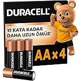 DURACELL BASIC AA Alkalin Kalem Pil (4'l&uuml; Paket) &ndash; 1,5V | 15 Kata Kadar Daha Uzun &Ouml;m&uuml;rl&uuml; &ndash; G&uuml;nl&uuml;k Cihazlar i&ccedil;in G&uuml;venilir G&uuml;&ccedil;