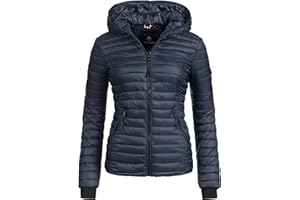 Navahoo Damska lekka kurtka przejściowa, pikowana kurtka z kapturem Kimuk XS-XXL