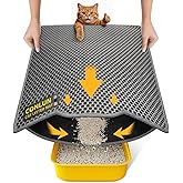 Conlun Cat Litter Mat 58 x 42 cm, Double Layer, Waterproof, Urine Resistant, Washable, Non-Slip Rug Areia Cats, Grey