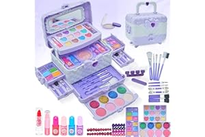 AMERRLY Kids Makeup Sets for Girls - Safe and Washable Kids Make Up, Real Make Up Set for Girls, Birthday for 4 5 6 7 8 9 Year Old