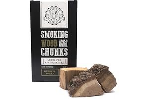 HARDCORE BARBECUE EST 2015 BBQ CHUNK ROBLE - OAK - Leña para ahumar Hardcore Barbacoa - Piezas de madera para ahumar con sabor a Hickory- Aproximadamente 1,5 kg