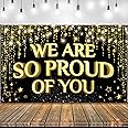 KatchOn, We Are So Proud of You Banner - 72x44 Inch | Congratulations Banner | Congratulations Backdrop for Graduation Party Decorations 2025 Black and Gold | 2025 Graduation Decorations Class of 2025