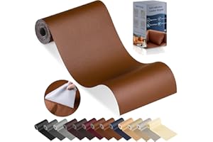 YAFLC Patch de Réparation en Cuir Brun caramel, 10x160cm Patch Cuir Auto-adhésif Rénovation, Patch de Réparation Kit pour Canapé de Siège de Voiture Meubles Vestes Sac