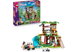 LEGO Friends Le Sanctuaire des Pandas - Jeu de Construction pour Fille ou Garçon dès 7 Ans - Cabane dans l'arbre, 4x4, 2 Mini-Poupées & 3 Figurines de Pandas - Idée Cadeau - Jeu Créatif 42648