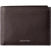 Calvin Klein foil emboss trifold w/card Erkek C&uuml;zdan ck dark brown Tek Beden