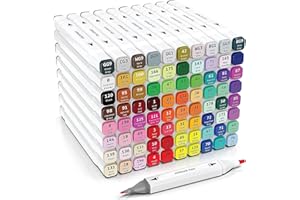 YAWAHOME Marker pens 24 Colours, Art Markers for Drawing Sketching Coloring Artist Pens and Underlining, Illustration Painting Card Making, for Students Manga Artists Sketch Permanent Marker Pen Set…